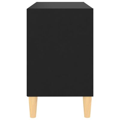 vidaXL TV omarica s trdnimi lesenimi nogami črna 69,5x30x50 cm