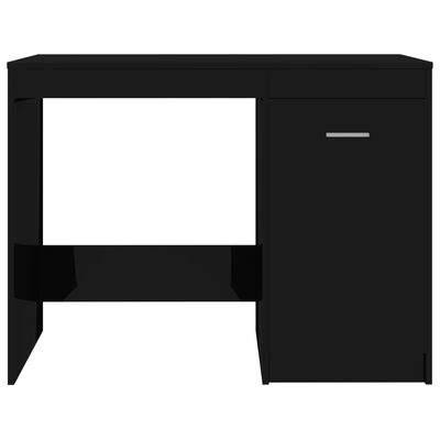 vidaXL Pisalna miza visok sijaj črna 100x50x76 cm iverna plošča