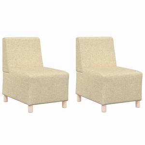 vidaXL Modularna sofa enota brez naslonov 2 pcs krema 55 x 74 x 82 cm