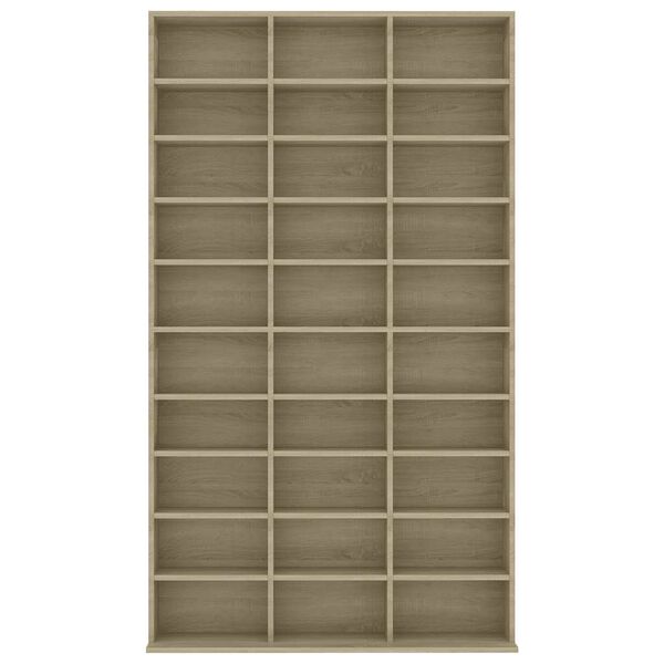 vidaXL Omarica za CD plo&scaron;če sonoma hrast 102x23x177,5 cm konstr. les
