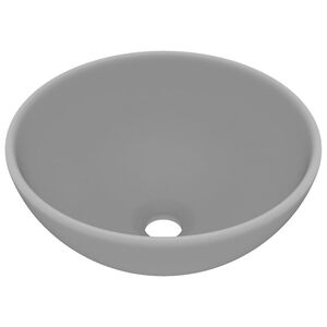 vidaXL Razko&scaron;en umivalnik okrogel mat svetlo siv 32,5x14 cm keramičen