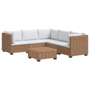 vidaXL 6 kos Ratan lounge set s blazinami GENDT Naravni rattan Naravna