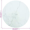 vidaXL Mizna plošča bela Ø40x0,8 cm kaljeno steklo z marmorjem