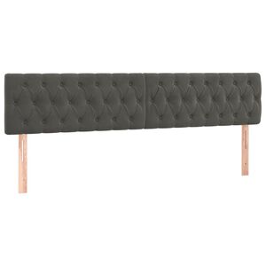 vidaXL Posteljno vzglavje temno siva 200x7x78/88 cm žamet