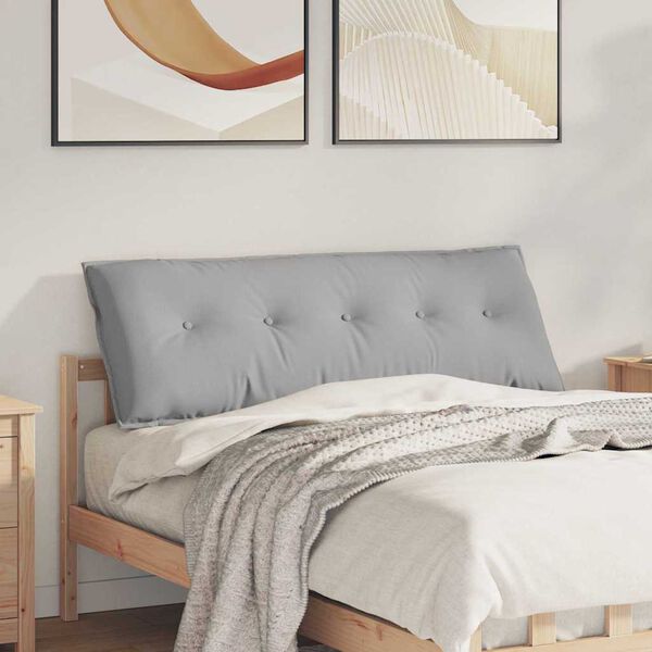 vidaXL Poglavni vzglavnik Oblačno siva 140 x 19 x 50 cm blago