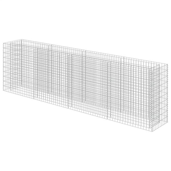 vidaXL Visoka greda gabion pocinkano jeklo 360x50x100 cm