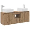 vidaXL Komplet omaric za kopalnico 3 kos Artisan hrast 53 x 35 x 63 cm