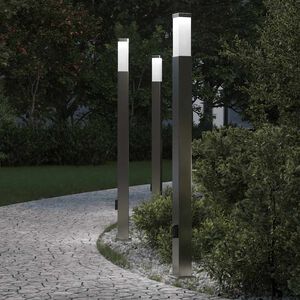 vidaXL Stebričke z vtičnico 3 kosi 110 cm nerjaveče jeklo IP44