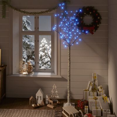 vidaXL Božično drevesce s 180 LED lučkami 1,8 m modro vrba