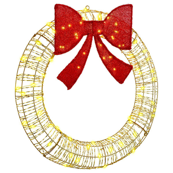 vidaXL Venec med 80 LED Toplo bela 91 x 91 x 9 cm PET