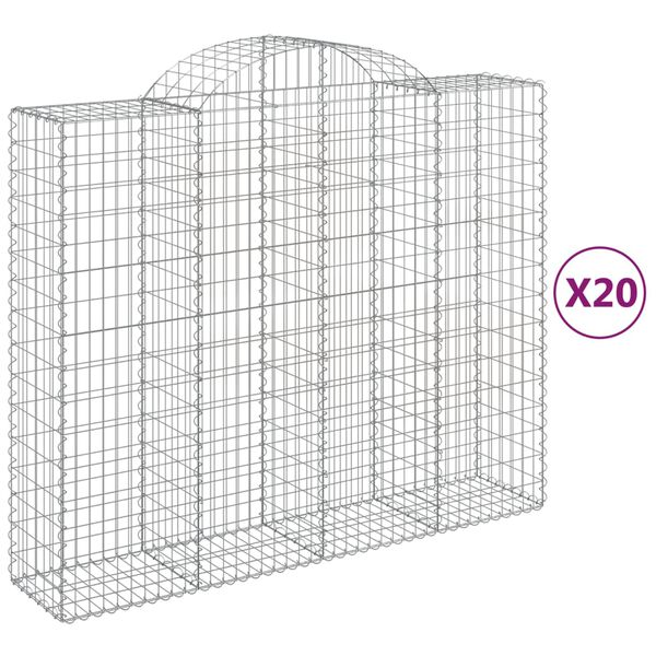 vidaXL Obokane gabion ko&scaron;are 20kosi 200x50x160/180 cm pocinkano železo