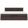 vidaXL Otomanski posteljni okvir z vzmetnico temno rjava 180x200 cm