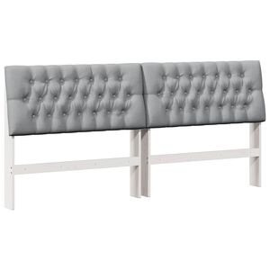 vidaXL Tapecirano vzglavje Svetlo siva 200 cm Masivno borovo les