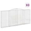 vidaXL Obokane gabion ko&scaron;are 3 kosi 400x30x180/200 cm pocinkano železo