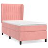 vidaXL Box spring postelja z vzmetnico roza 90x190 cm žamet