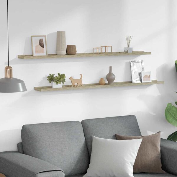 vidaXL Stenska polica 2 kosa sonoma hrast 115x9x3 cm