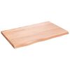 vidaXL Stenska polica svetlo rjava 80x50x(2-4) cm trdna hrastovina