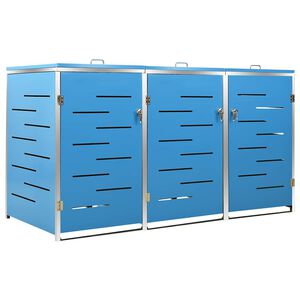vidaXL Trojna lopa za smetnjak 207x77,5x115 cm nerjaveče jeklo