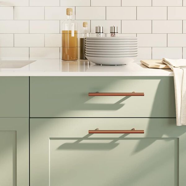 vidaXL Ročaji za omarico 10 kosov bron 128 mm nerjaveče jeklo