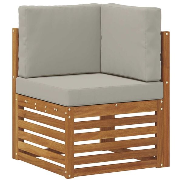 vidaXL Sedežne garniture z blazino 6 pcs Naravna in svetlo siva