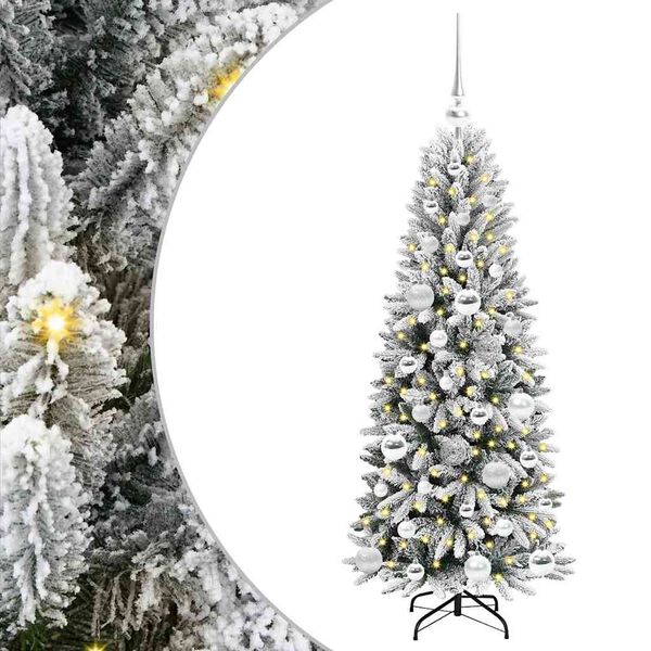vidaXL Umestno božično drevo med 150 LED z stojalom Bela 120 cm