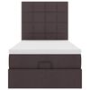 vidaXL Otomanski posteljni okvir z vzmetnico rjav 80x200 cm blago