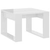 vidaXL Stranska mizica visok sijaj bela 50x50x35 cm iverna plo&scaron;ča