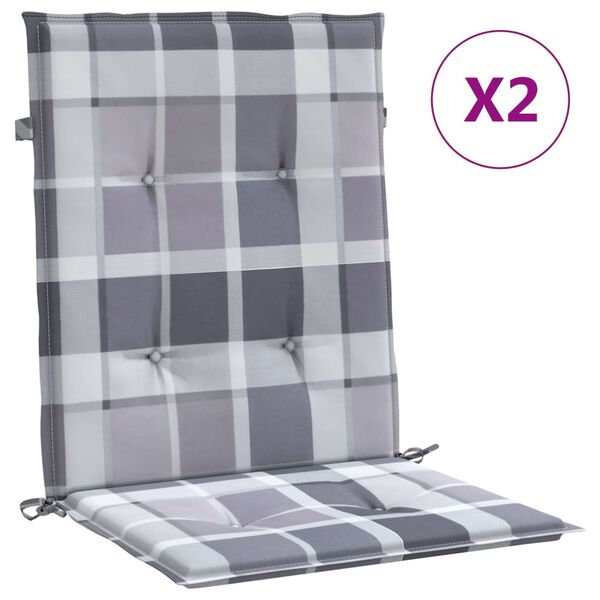 vidaXL Blazine za vrtne stole 2 kosa sive karo 100x50x3 cm oxford