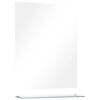 vidaXL Stensko ogledalo s polico 50x60 cm kaljeno steklo