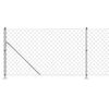 vidaXL Mrežna ograja s prirobnico srebrna 1x25 m