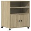 vidaXL Stojalo za tiskalnik s kolesi sonoma hrast 60x48x74 cm