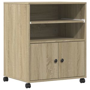 vidaXL Stojalo za tiskalnik s kolesi sonoma hrast 60x48x74 cm