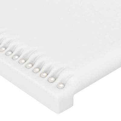 vidaXL LED posteljno vzglavje belo 80x5x118/128 cm umetno usnje