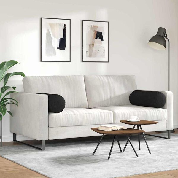 vidaXL Blazine 2 pcs Črna Ø 25 x 70 cm blago