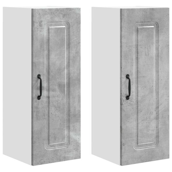 vidaXL Kuhinjski element Kalmar 2 pcs Betonsko siva 30 x 31 x 80 cm