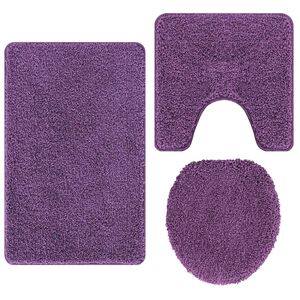 vidaXL Set protidrsnih kopalnih preprog 3 kos Vijolična 50 x 80 cm PP