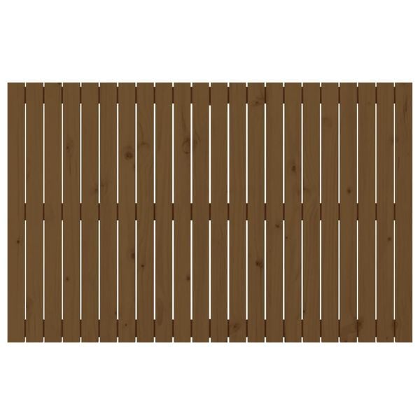 vidaXL Stensko posteljno vzglavje medeno rjavo 140x3x90 cm borovina