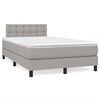 vidaXL Boxspring postelja z vzmetnico svetlo siva 120x190 cm blago