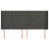 vidaXL Vzglavje z u&scaron;esi temno sivo 163x16x118/128 cm žamet