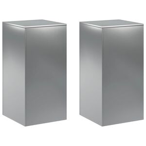 vidaXL Stojalo za rastline 2 pcs Srebrna 40 x 40 x 80 cm