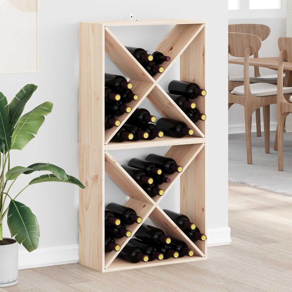 vidaXL Stojalo za vino 2 pcs Naravna 62 x 25 x 62 cm