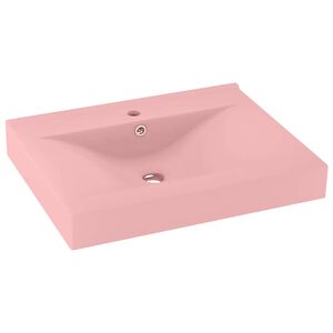 vidaXL Razko&scaron;en umivalnik z luknjo mat roza 60x46 cm keramičen