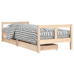 vidaXL Otro&scaron;ki posteljni okvir s predali 80x200 cm trdna borovina