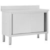 vidaXL Delovna miza z drsnimi vrati 120x50x(95-97) cm nerjaveče jeklo