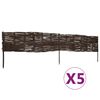 vidaXL Vrtne mejne ograje iz vrbe 5 kosov 120x35 cm