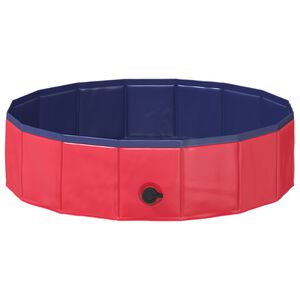 vidaXL Otro&scaron;ki bazen Rdeča &Oslash; 80 x 20 cm Debel PVC in inženirski les