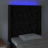 vidaXL LED posteljno vzglavje črno 83x16x118/128 cm žamet