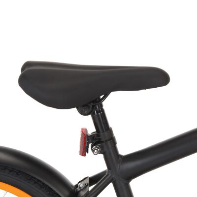 vidaXL Otroško kolo s prednjim prtljažnikom 18" črno in oranžno