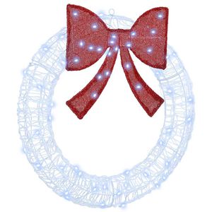 vidaXL Venec med 60 LED Hladno bela 75 cm Akril