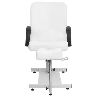 vidaXL Masažni stol z oporo za noge bel 127x60x98 cm umetno usnje